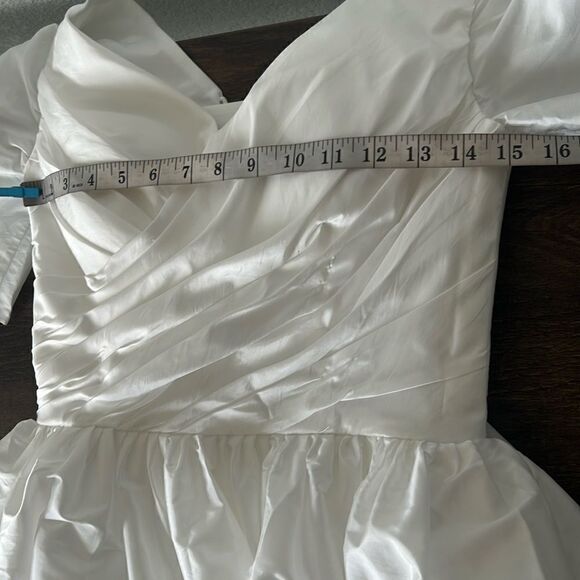 Classical A-Line V-Neck Short Sleeve Pleats Bohemain Lace Wedding  Dress - Picture 14 of 16